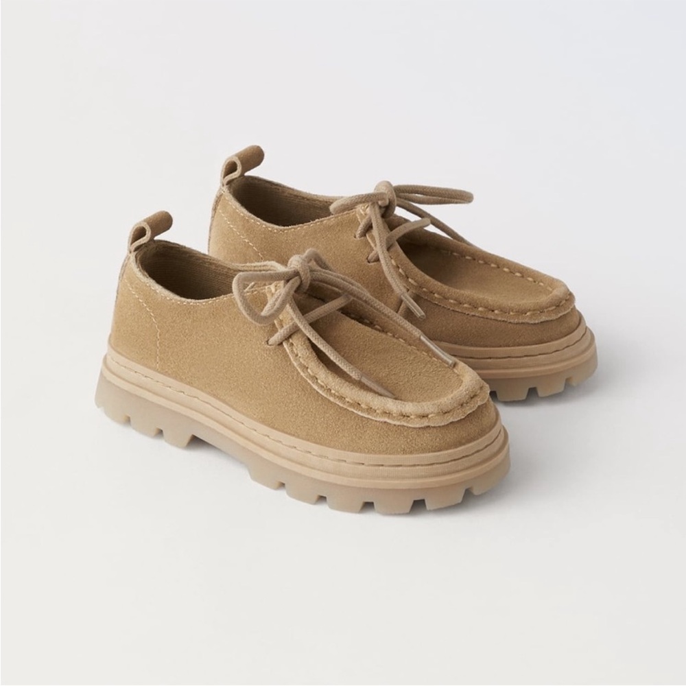 ZARA LEATHER LACE-UP SHOES